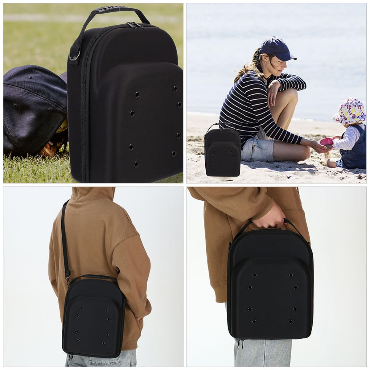 Ipetboom Estuche de Viaje para Gorras de Béisbol Rígido EVA Organizador Portátil Tamaño 33X26X14 CM Bolsa Protectora para Transportar Sombreros Accesorio Adecuado para Viajes y