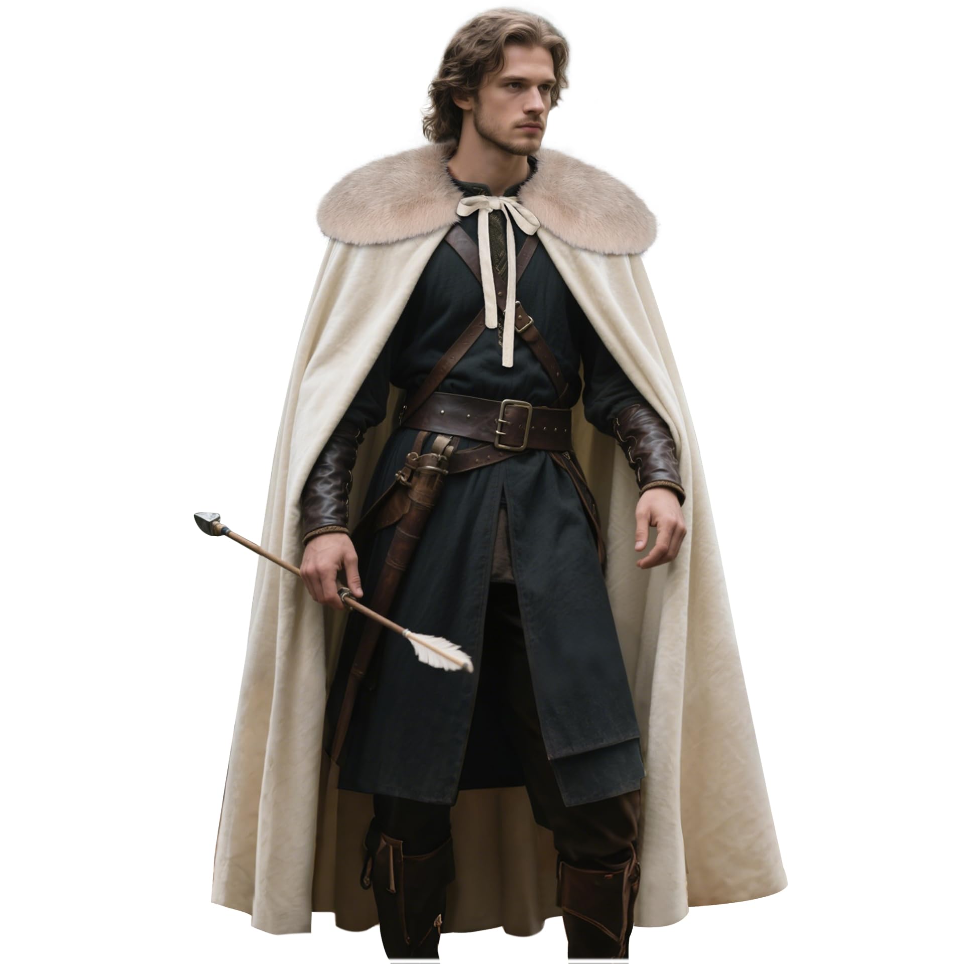 Cape Marron Avec Col En Fourrure - Deguisement Femme Adulte