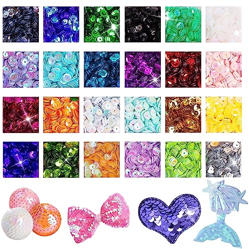 Ntgrty 30000 Stück Pailletten Bastelset 24 Farben