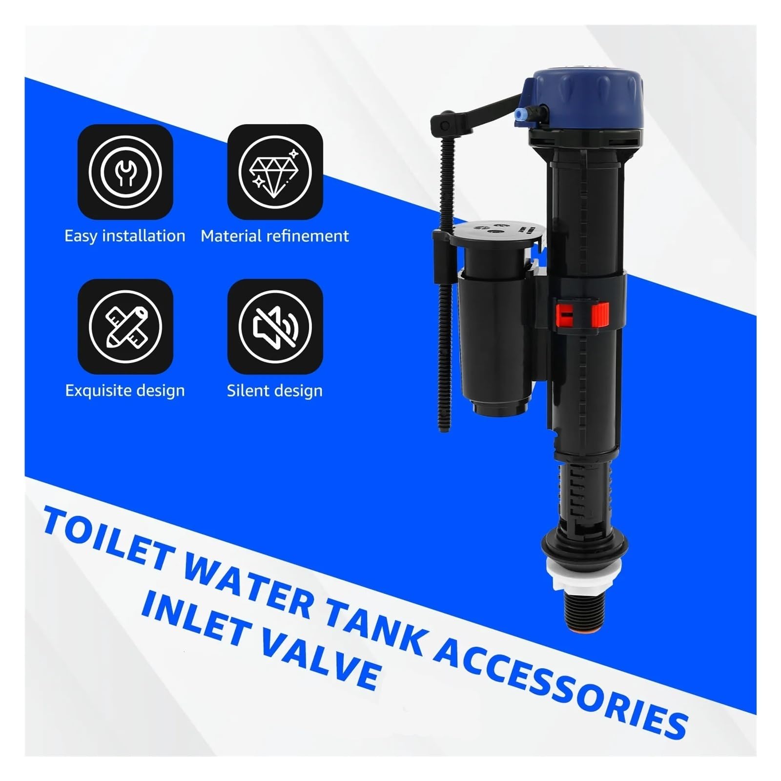 Fluxómetro manual para inodoro Accesorio De Repuesto For Válvula Llenado Inodoro Baño, Diseño Silencioso Y Ajustable