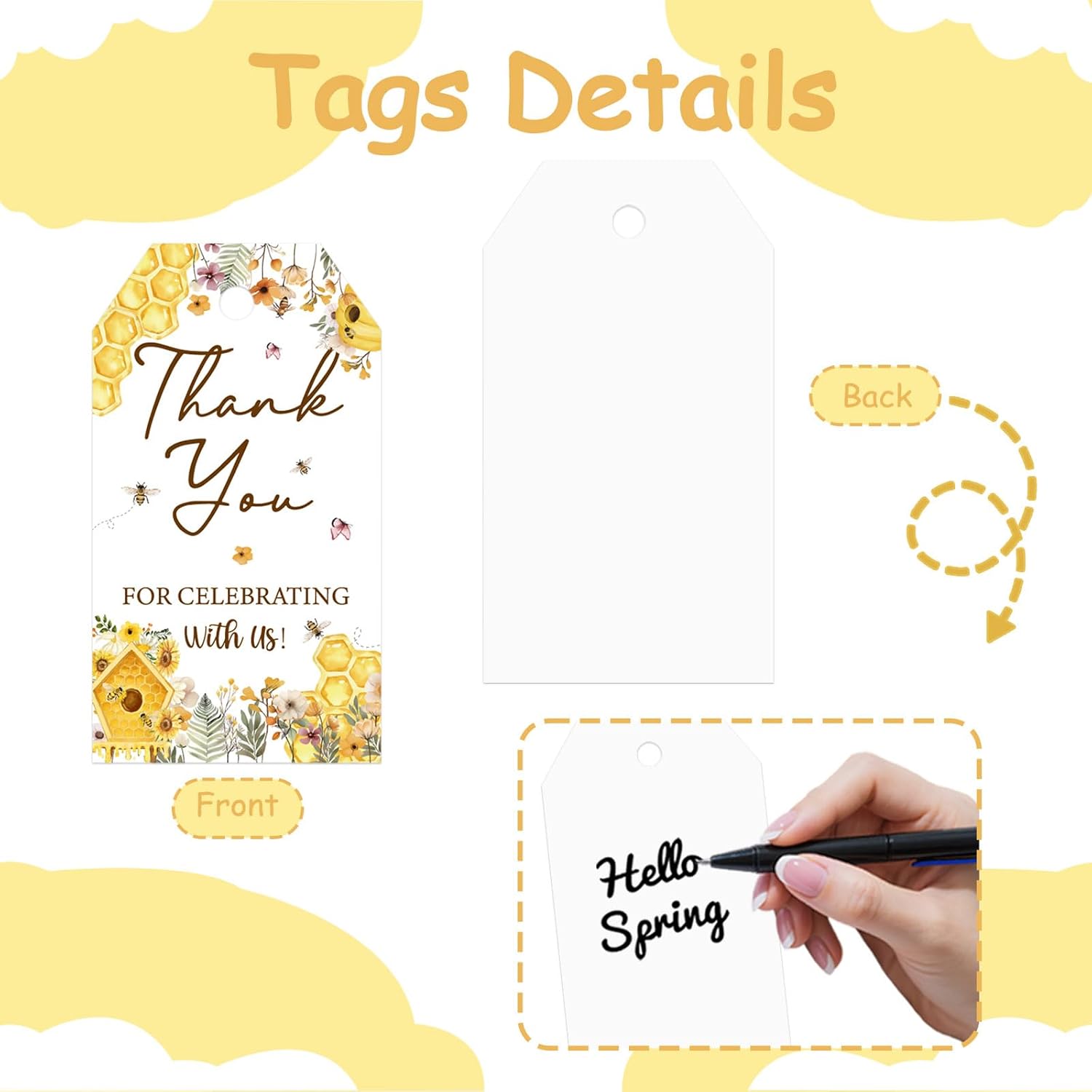 72PCS She Found Her Honey Bridal Shower Favors Bottle Openers Keychains Honey Bee Thank You Tags Organza Bags for Bride to Bee Bridal Shower Bachelorette Wedding Party Supplies