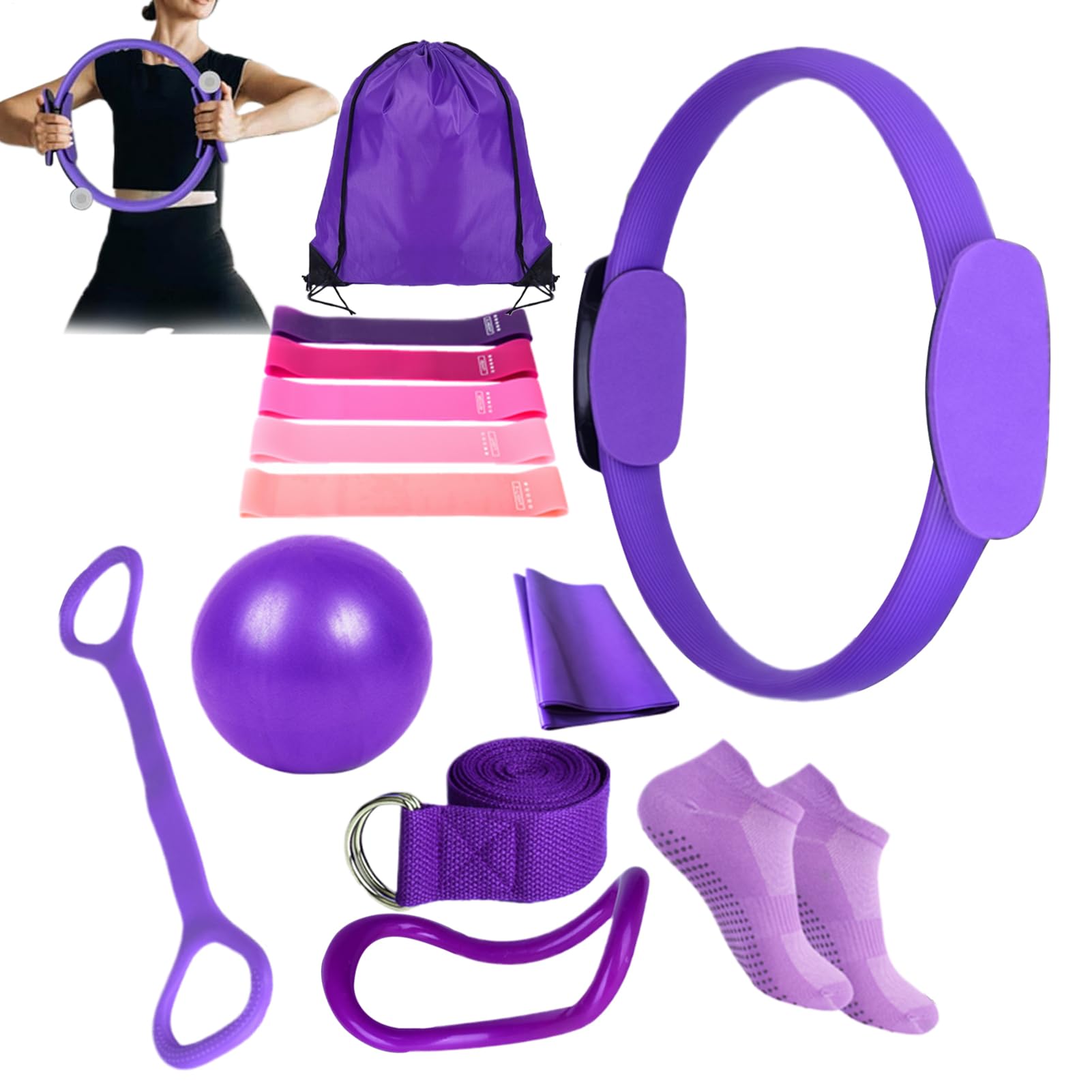 Better Me Kit Pilates Complet 14 Pièces Maison Accessoires Yoga Fitness Femme