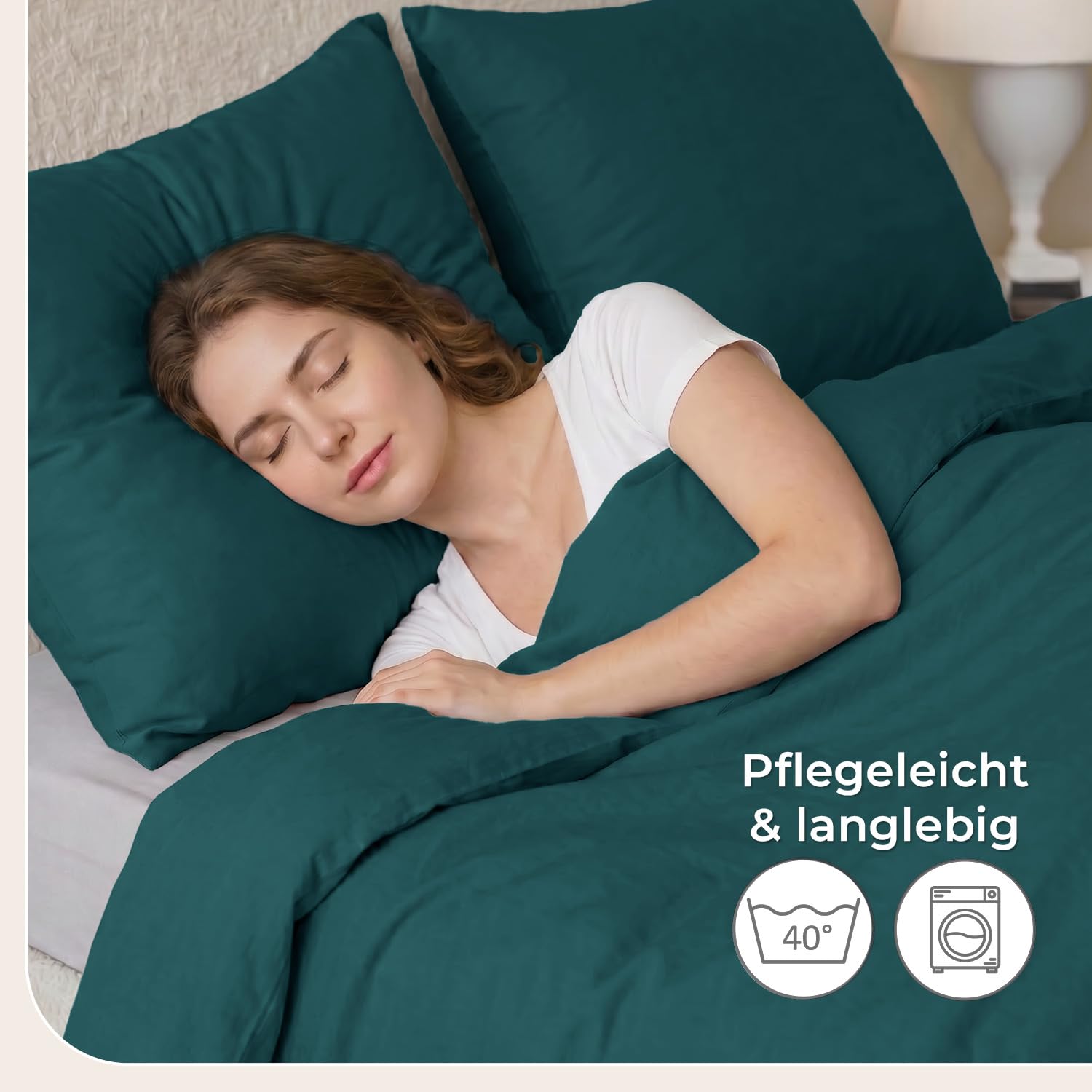 LAYNENBURG Premium SoftTouch Bettwäsche aus 100% Baumwolle & Oeko-TEX 100 | Bettwäsche-Set 135x200 + Kissenbezug 80x80 cm - extra weich, kuschelig, feiner als Flanell & Fein-Biber (dunkelgrün)