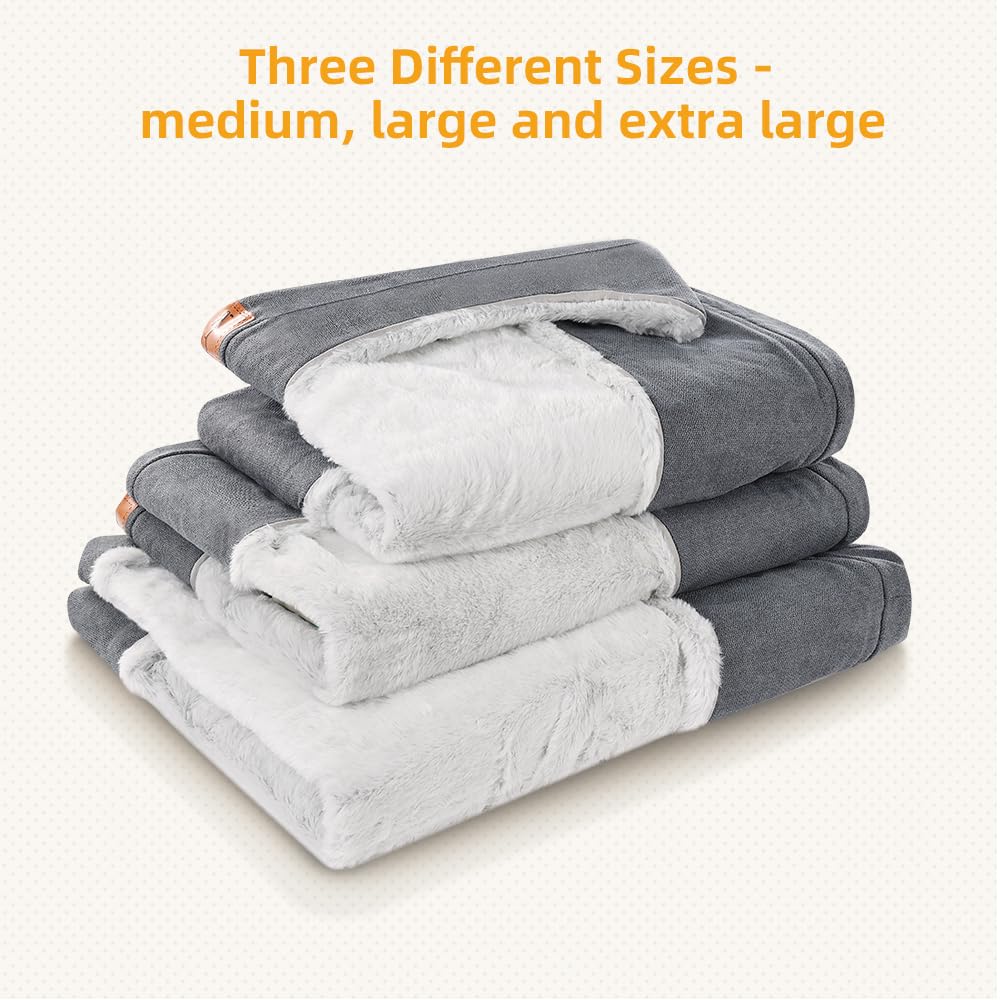 KYG Housse de rechange pour lit pour chien de taille L, convient uniquement au lit pour chien, blanc et gris