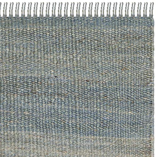 Safavieh Natural Fiber Collection Runner Rug - 2'6" X 8', Blue, Handmade Boho Fringe Woven Jute, Ideal For High Traffic Areas In Living Room, Bedroom (Nf368E) #TOP4