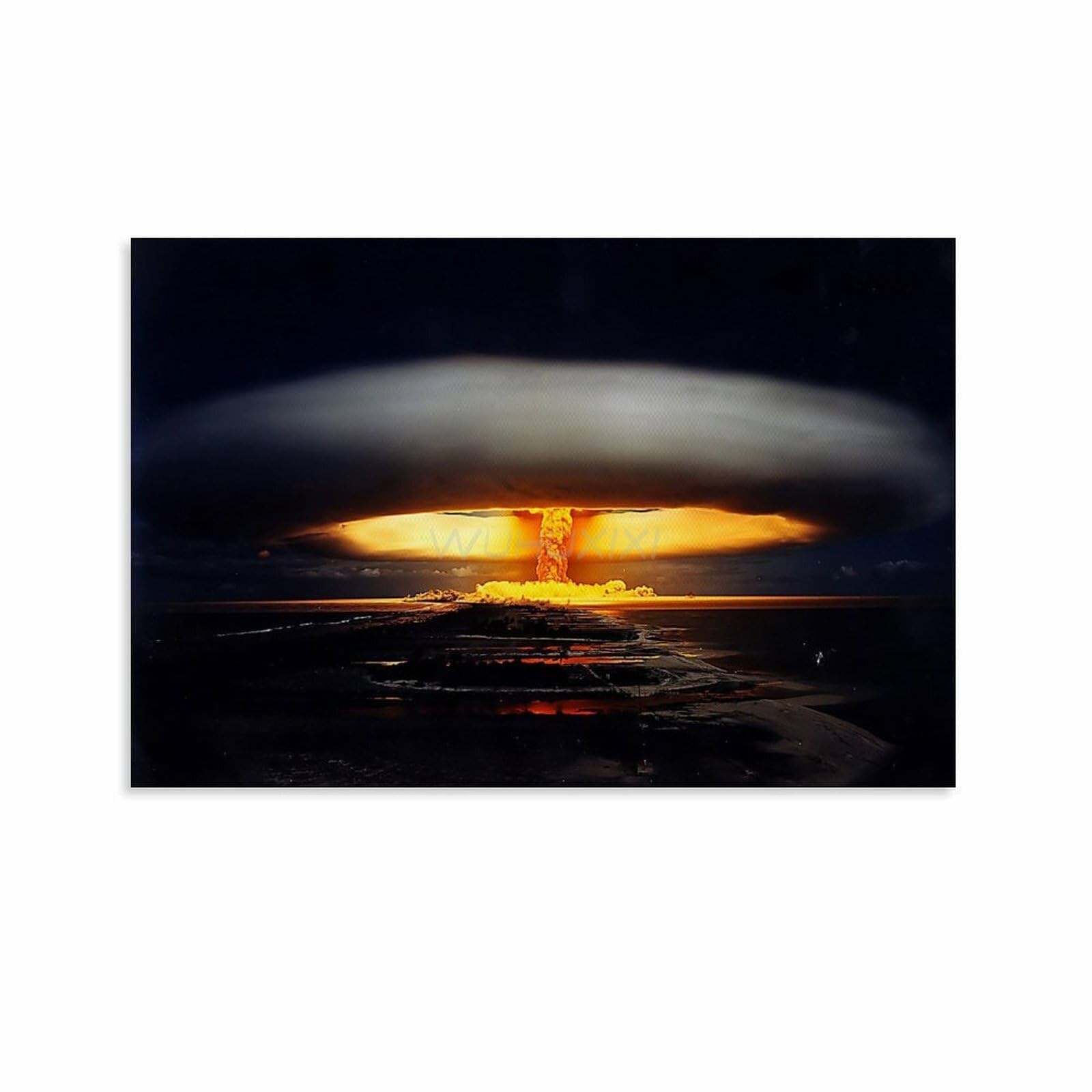 Atomic Bomb Nuclear Explosion Mushroom Cloud Poster 5 Canvas Painting Posters And Prints Wall Art Pictures for Living Room Bedroom Decor 36x24inch(90x60cm) Unframe-style
