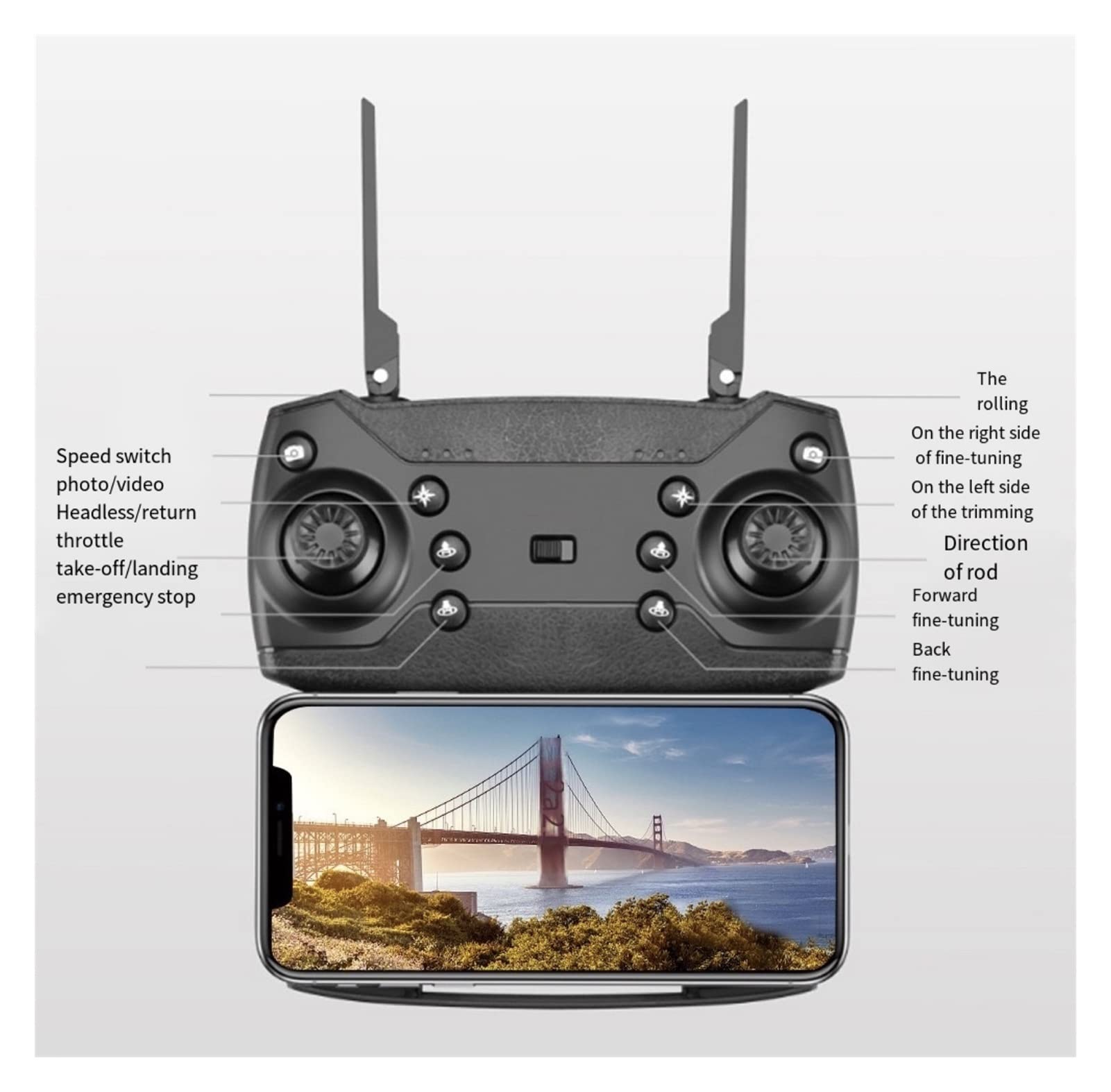 Drone Mini Drone 4K Professional HD Dual Camera 1080P WiFi FPV Fotografia lotnicza Helikopter Składany quadcopter Drone Toy (Kolor : 4K HD Rozmiar : 1) (Podwójny aparat 1)