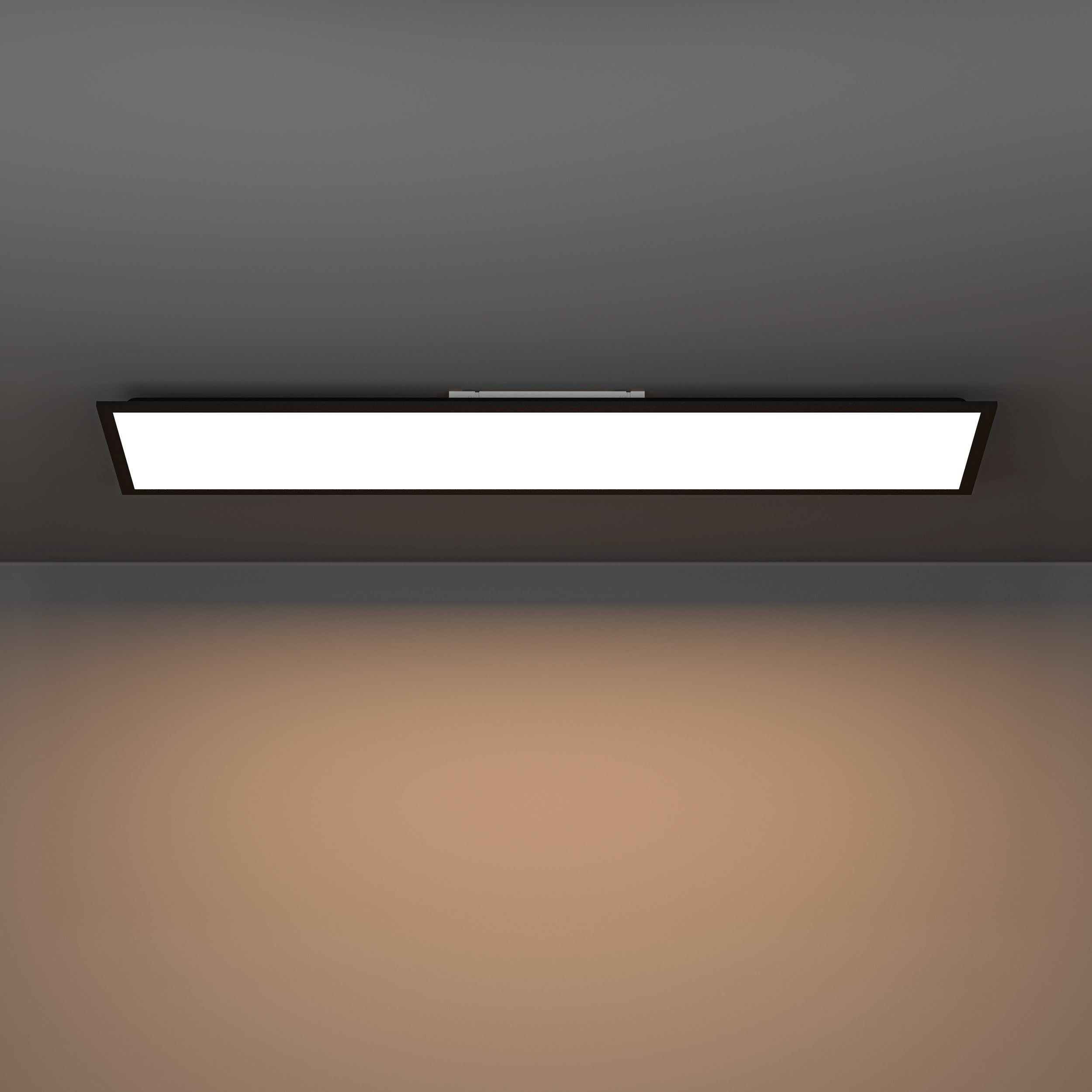 EGLO LED Panel Moradillo, Deckenleuchte flach | Deckenpanel aus Metall und Kunststoff in Schwarz-Weiß, Deckenlampe warmweiß, neutralweiß, kaltweiß, 30 x 120 cm