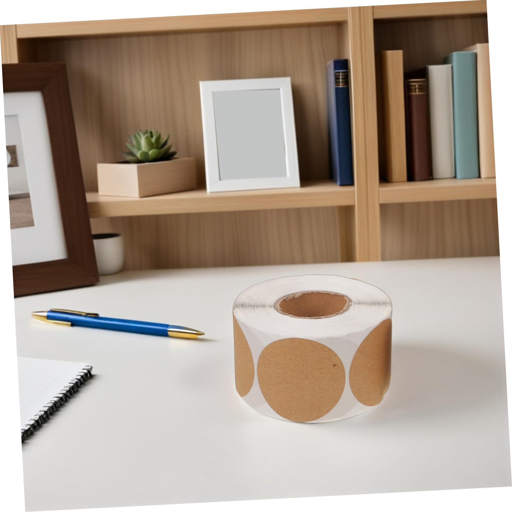 Etichette Adesive Rotonde 3 Pezzi in Carta Kraft Color Khaki | Adesivo Forte, Superficie Scrivibile, per Confezioni Alimentari e Avvolgimento