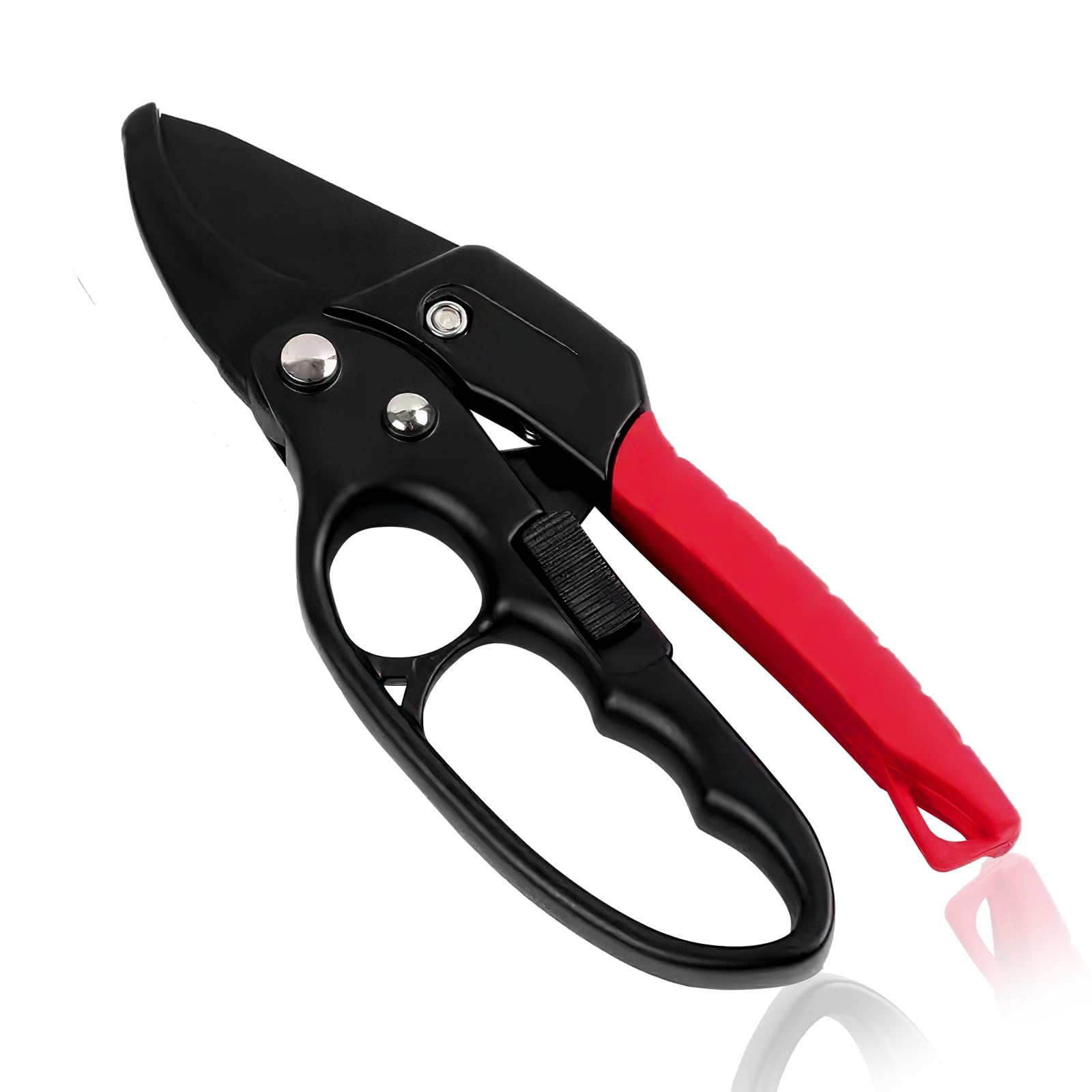 8" Ratchet Secateurs, Heavy Duty Anvil Pruning Shears, SK5 High Carbon Steel Blades, Garden Shears with Ratcheting Mechanism, Ergonomic Handle Design, Hand Pruners for Gardening Tools