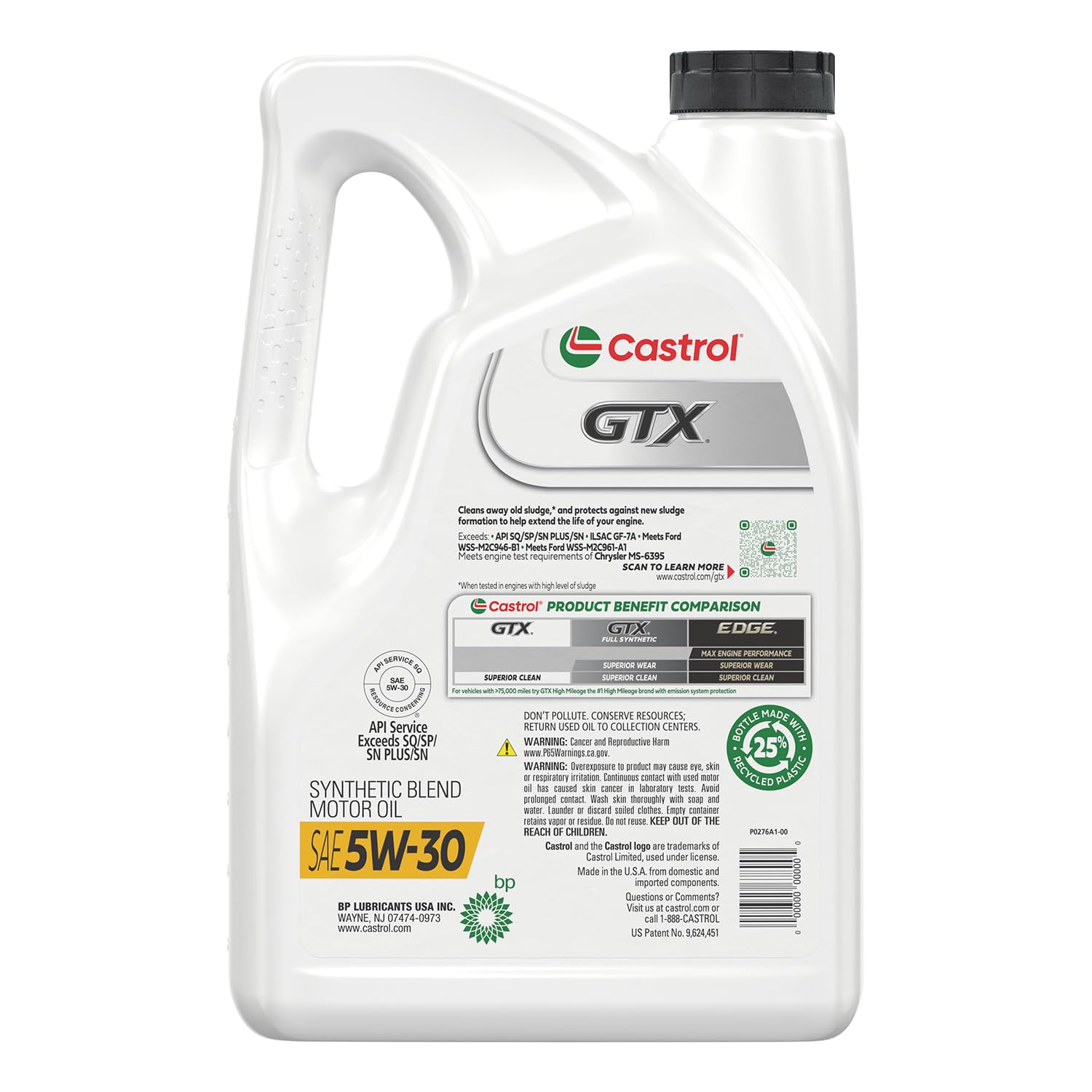 Amazon | Castrol GTX 5W-30 在来型モーターオイル 5クォート 03096