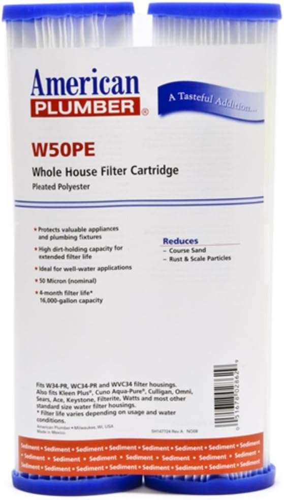 American Plumber W50PE Whole House Sediment Filter Cartridge (2-Pack)