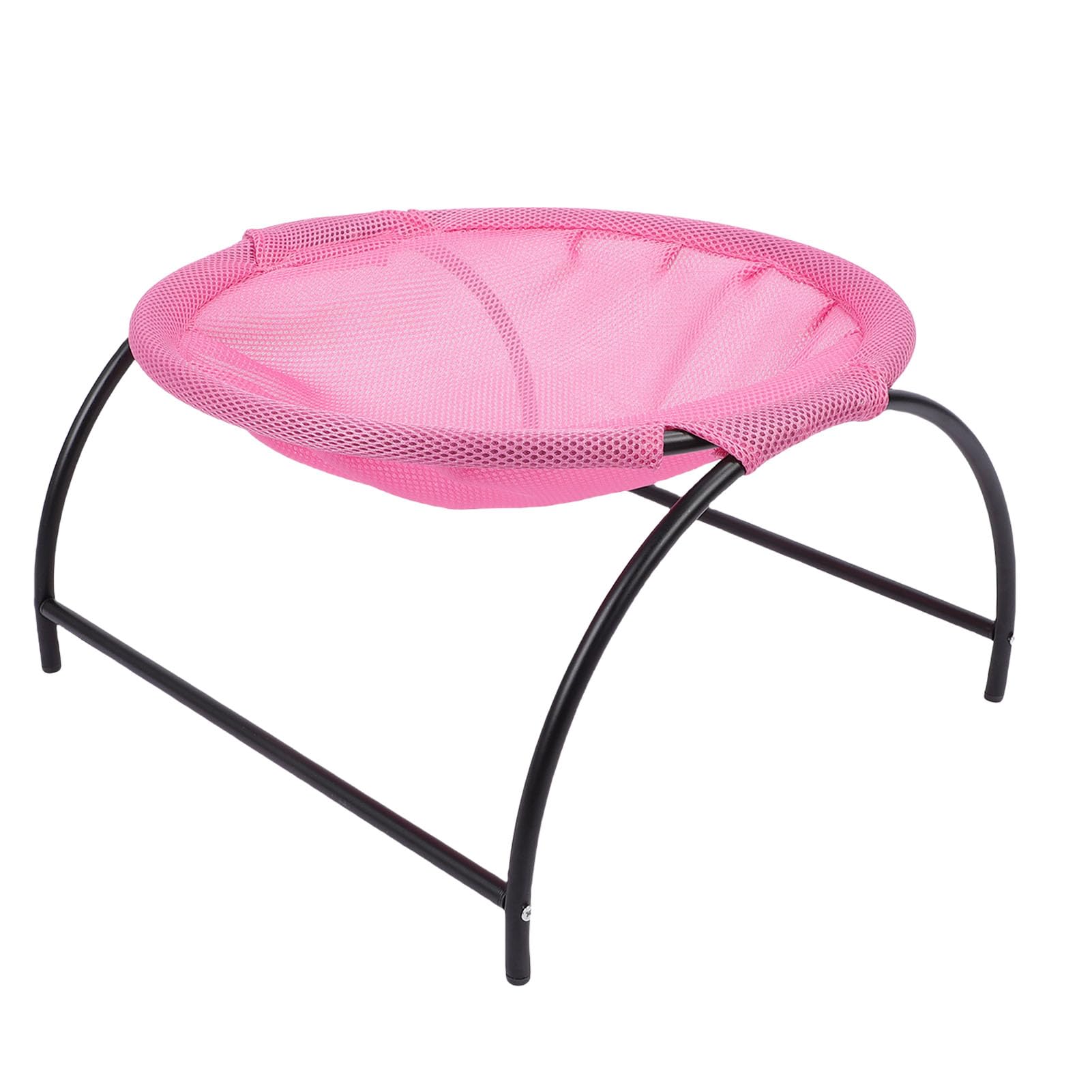 Fockety Cat Bed Hammock, Elevated Breathable Mesh Removable Cat Pet Hammock, Washable Stable Construction Easy Assembly Pet Raised Swing Bed for Indoor Outdoors Kitty 43 X43 X24.5cm (Roseate)