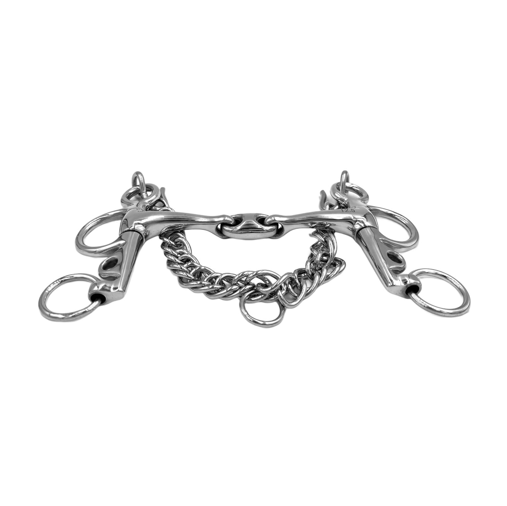 ES0091 Gebiss Pelham Doppelt Gebrochen aus Edelstahl Gebissstärke 15 mm (14.5 cm)