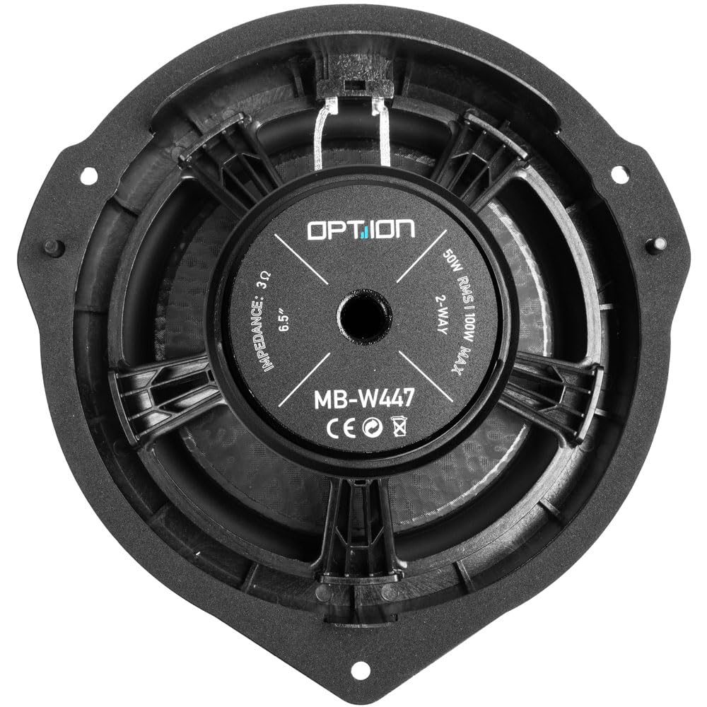 Option Kit de altavoces compatible con Mercedes Clase V W447 – 16,5 cm Plug & Play altavoces frontales con tweeter de tejido de 28 mm, incluye aislamiento y accesorios