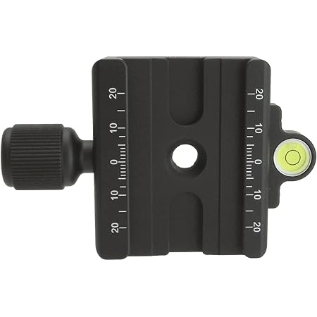 Desmond DAC-60 60mm QR Clamp 3/8" w 1/4" Adapter & Level Arca-Swiss Compatible for Tripod Head Quick Release