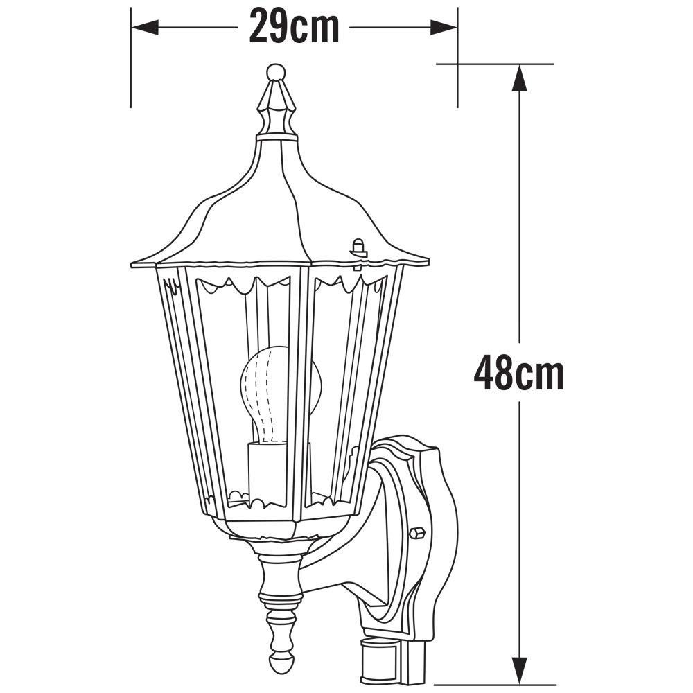 Konstsmide Wandleuchte Firenze | grün | Bewegungsmelder | outdoor | 7236-600, 22 x 29 x 48 cm