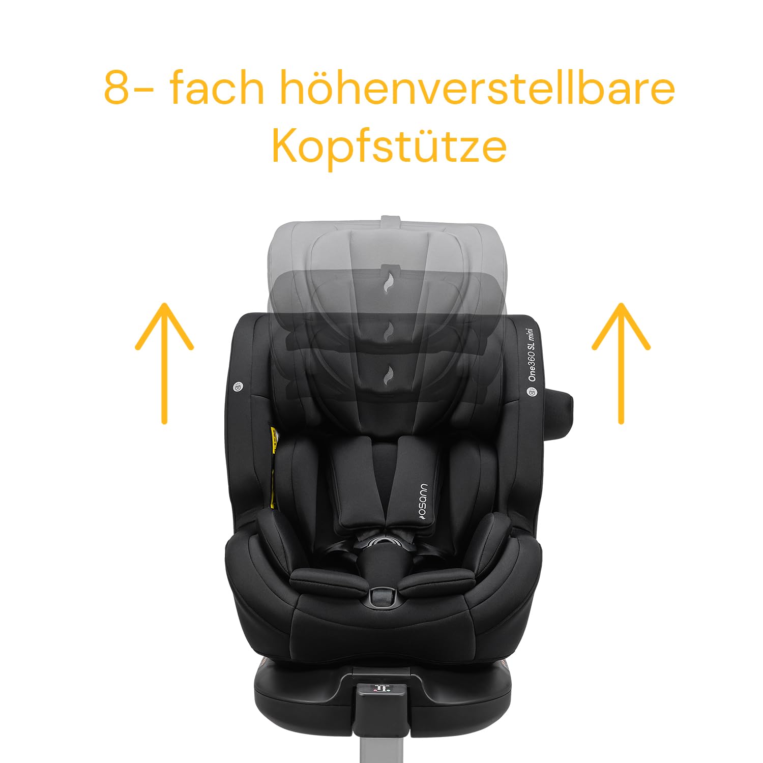 Osann One360 SL mini Kindersitz, 360 Grad drehbar, 40-105 cm | Reboard bis 4 Jahre, Isofix & Standfuß, Seitenaufprallschutz, EasyAdjustSystem, verstellbare Kopfstütze