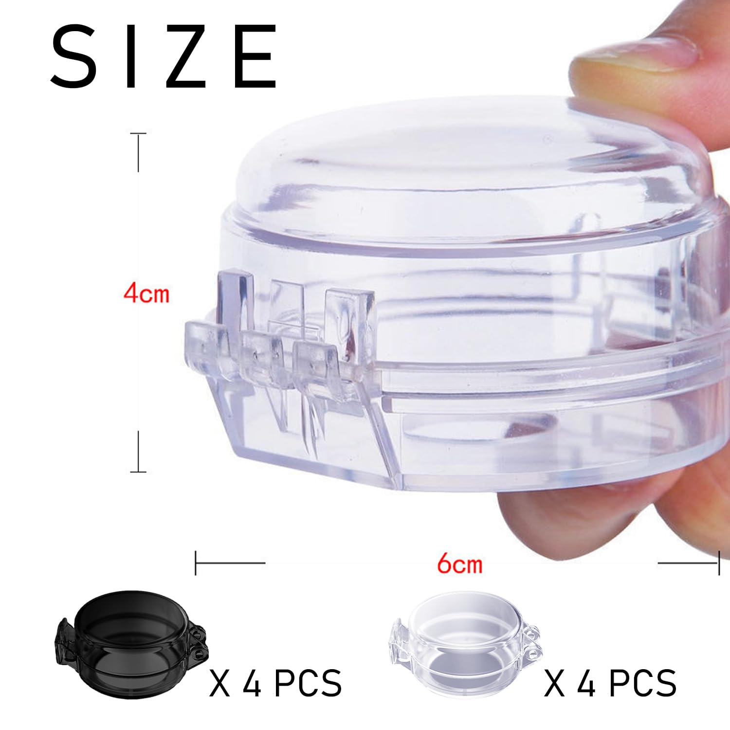 8 Pcs Safety Stove Knobs, Toddler Protection Safety Knobs, Stove Switch Protector Cover, Oven Toddler Safety Cover, Stove Protector Knob, Cookware Protector Swivel Cover (Transparent Color, Black) - Image 2