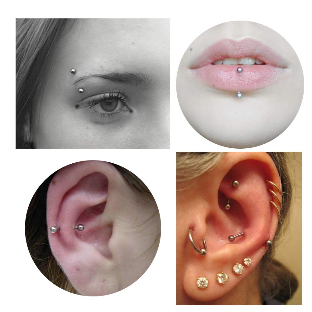 Piercing Curvados Acero Inoxidable 16G Labio Ceja Anillo Labret Septum Helix Rook Cartilago Oreja 6mm 8mm 10mm