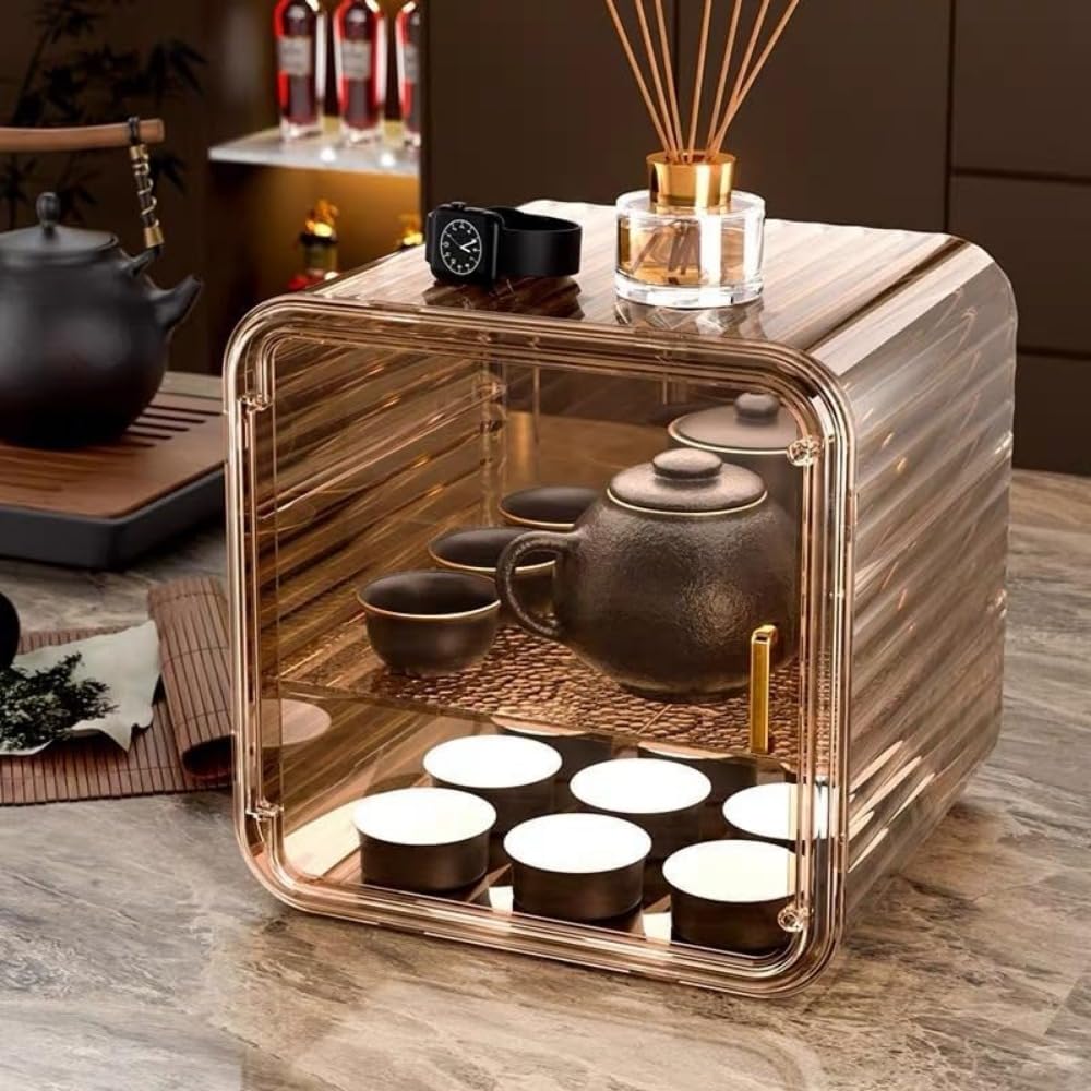 Amazon｜収納ボックス 蓋付き 収納ケース 前開き 組立簡単 透明