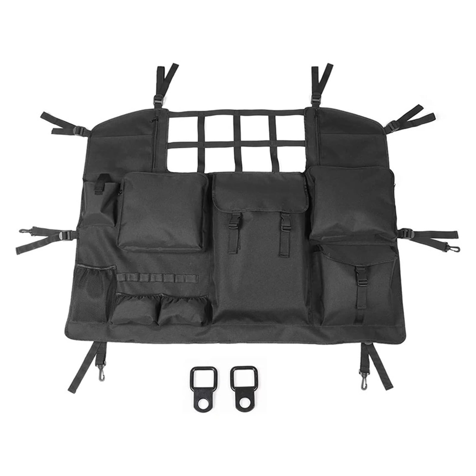 Frachtabdeckungen Kofferraum-Aufbewahrungstasche Mit Mehreren Taschen Auto-Cargo-Werkzeug-Organizer Für Jeep Für Wrangler JK JL 2007–2019 2020 2021 2022 (nur 4-Türer) Kofferraumabdeckung
