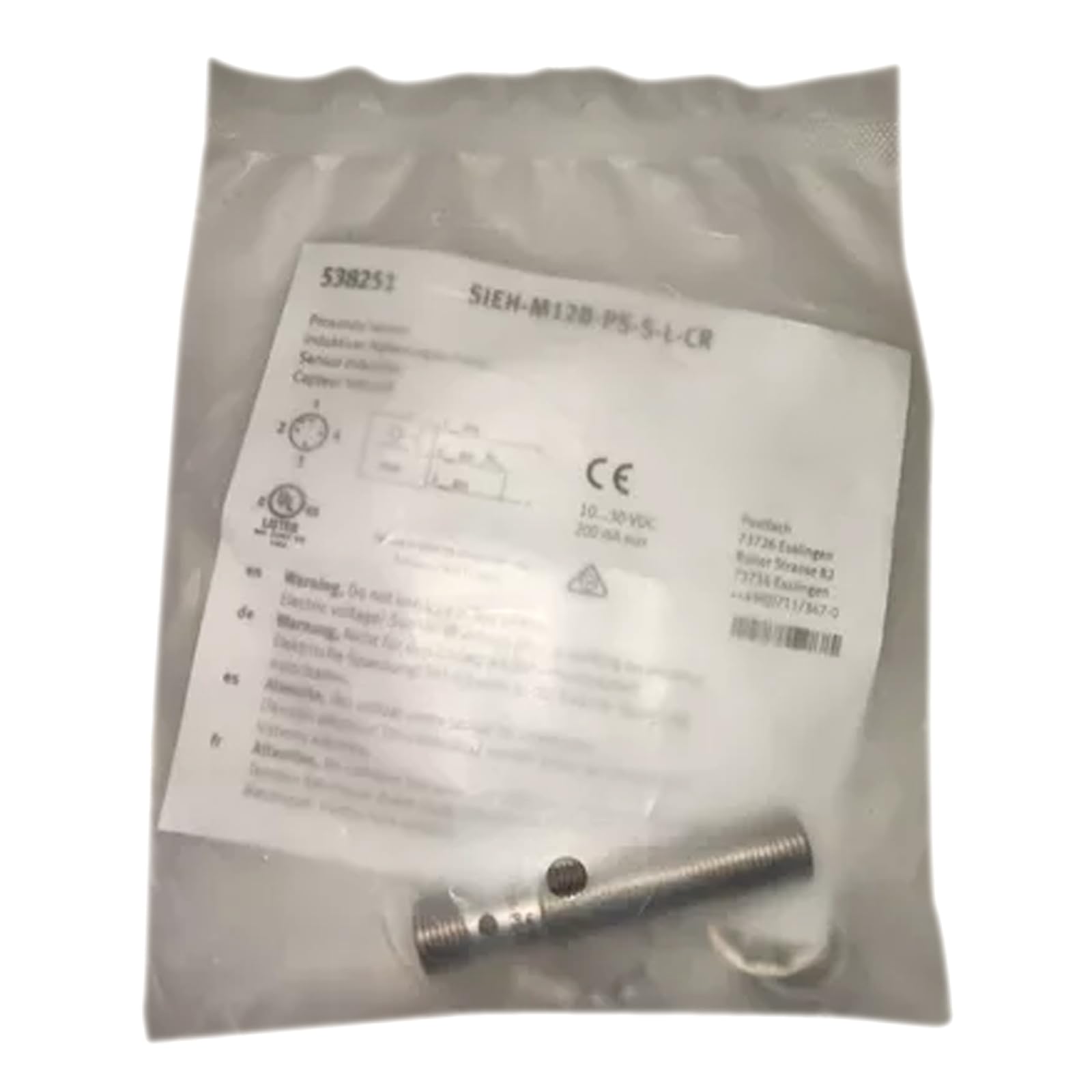 SIEH-M12B-PS-S-L-CR Proximity Sensor, 538251, 1PCS