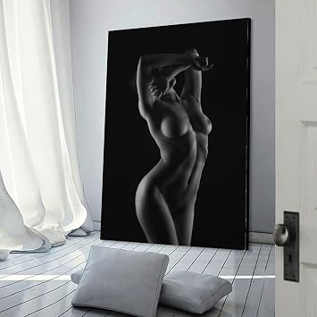 Black Woman Art, Nude Body Painting - Canvas Wall Art for Living Room & Bedroom Decor