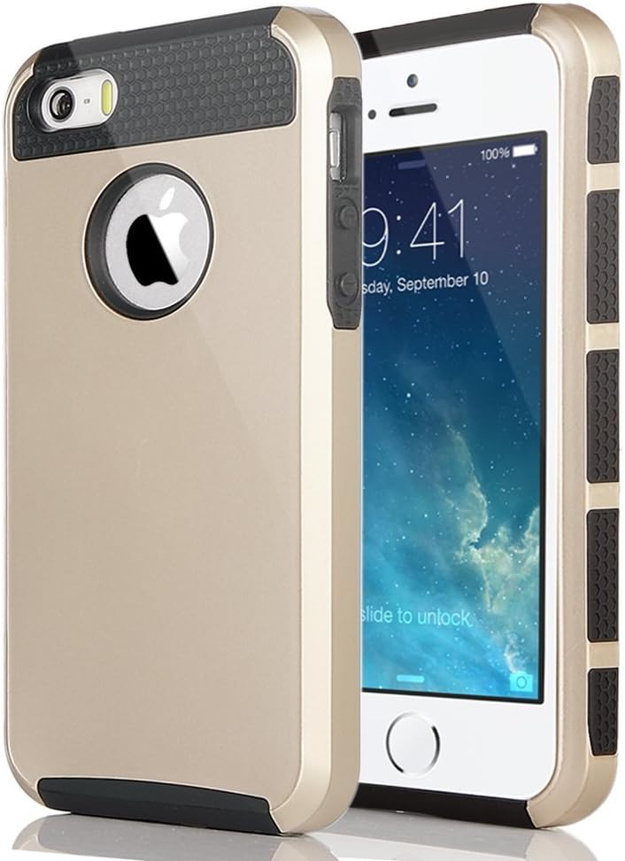 Waloo 2 Piece Gold Case for iPhone 6 - Silicone and Hard Case Combo (Gold/Black)