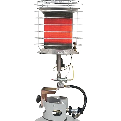 Dura Heat TT-360 Propane(LP) 360 Degree Tank Top Heater, Length: 8.9in, Width: 8.9in, Height: 20.24in,Silver