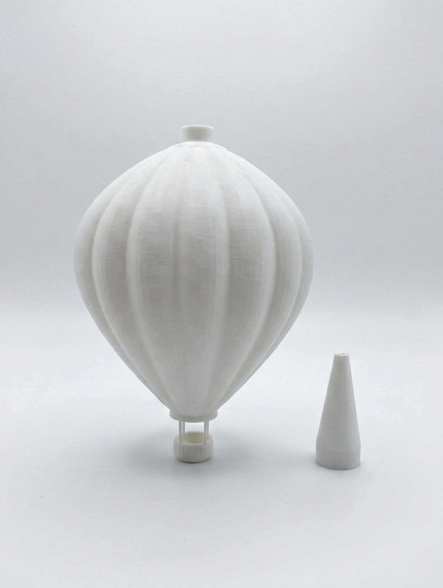 Design Lampenschirm Heißluftballon (12cm) – 3D-Druck Weiß – Passend für E10 & A1 Stern-Fassungen – Stimmungsvolle Deko für Kinderzimmer & Wohnbereich, inkl. Cover