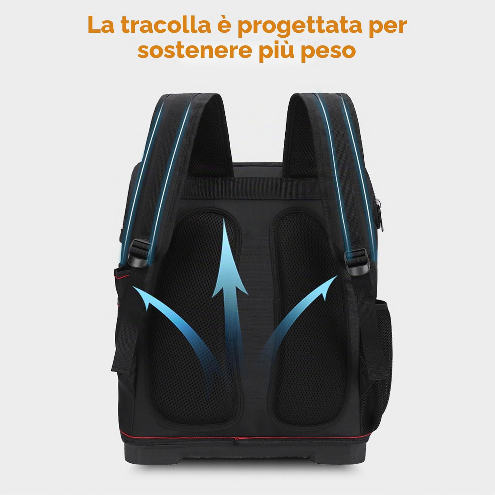 Zaino Porta Attrezzi, Organizzatore per Zaino per la Riparazione di Attrezzi Multiuso In Tessuto Oxford 16,5 X 12,6 X 5,9 Pollici (Nero)