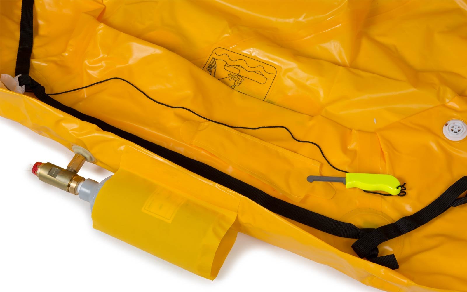 Lalizas Rettungsinsel mit oder ohne Dach Selbstaufblasend 4 Personen mit Tragetasche Orange Gelb Rettungsfloß Boot Sicherheitszubehör