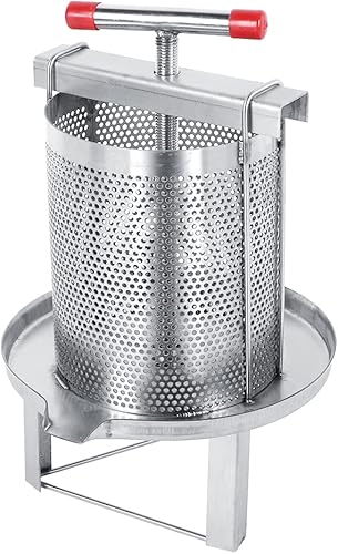 Miniatura 6 de Prensador de miel, 13.8 in de diámetro, de acero inoxidable, manual para el hogar, extractor de miel, multifuncional, herramienta de apicultura con
