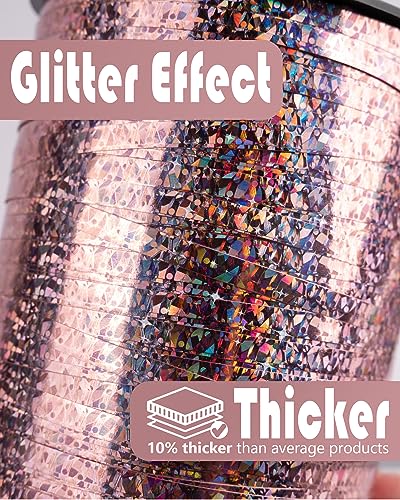 Image of PartyWoo Pink Ribbon, 500 Yard Curling Ribbon for Crafts, Iridescent Crimped Ribbon, Shiny Metallic Ribbon for Gift Wrapping, Ribbon for Balloons String, Hair, Florist Flower (1 Roll)