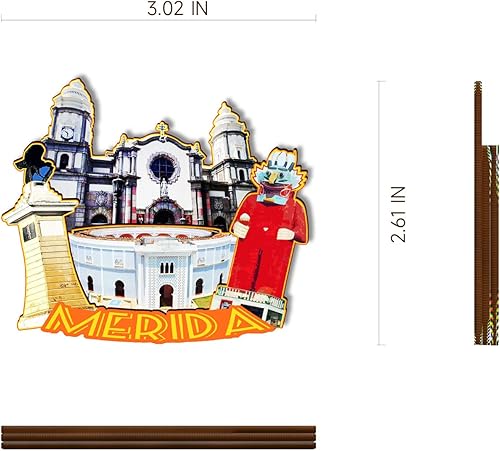 Miniatura 3 de Imán de madera de Mérida Venezuela 3D para nevera, recuerdos coleccionables, decoración hecha a mano, artesanías 2