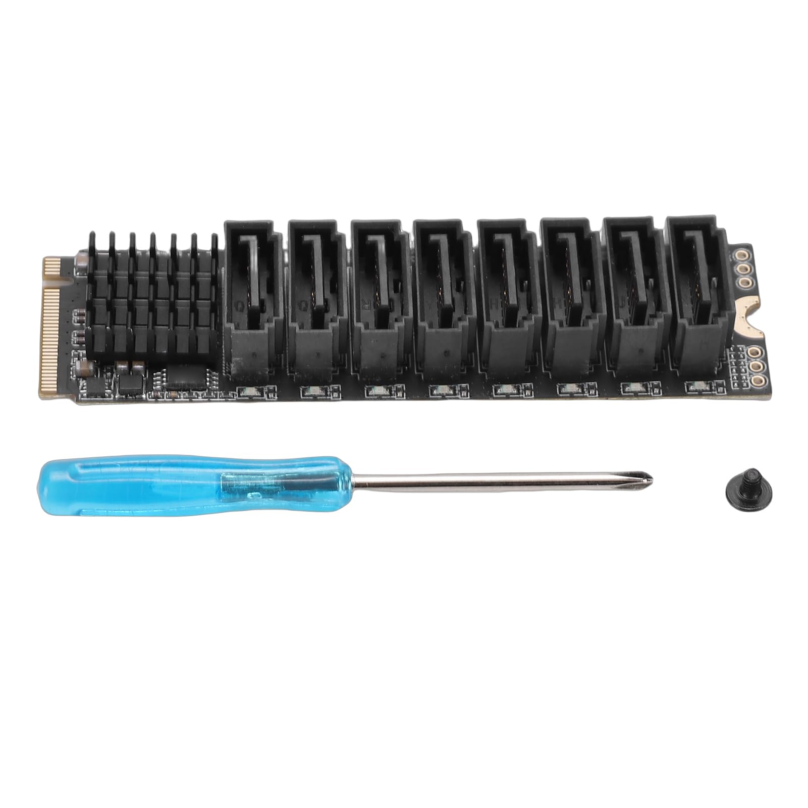 Generic Carte D'extension PCIe M.2 Key vers 8 Ports Serial ATA pour des Performances à Haute Vitesse pour Les Serveurs Domestiques et Les Serveurs Multimédias