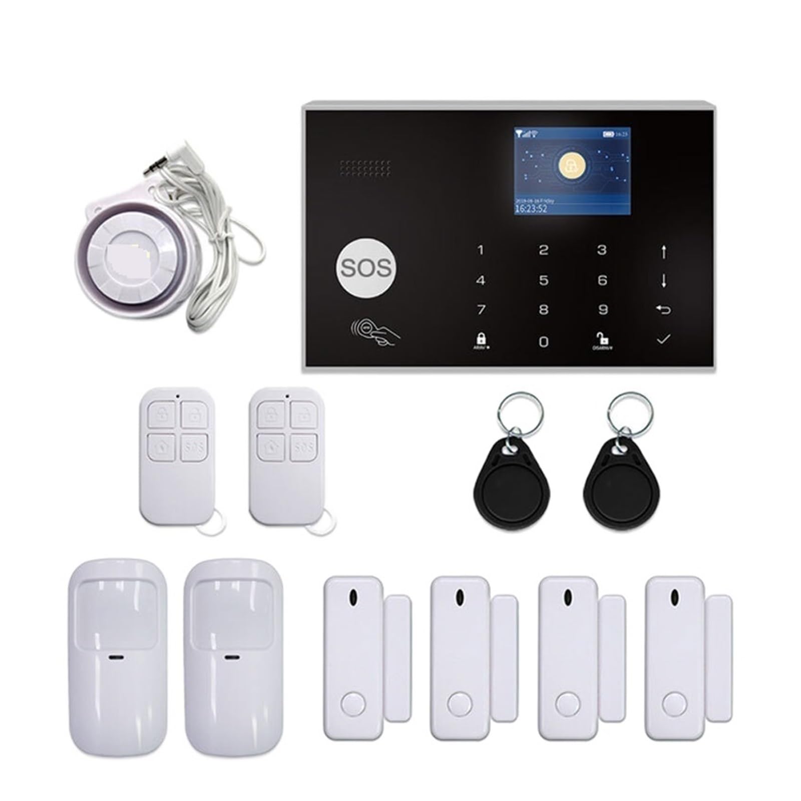 Sistema de Alarma, De Alarma For Seguridad Antirrobo En El Hogar, Kit Inalámbrico 433MHz, gsm, Control por Aplicación(YK-002-GSM-G30-D)