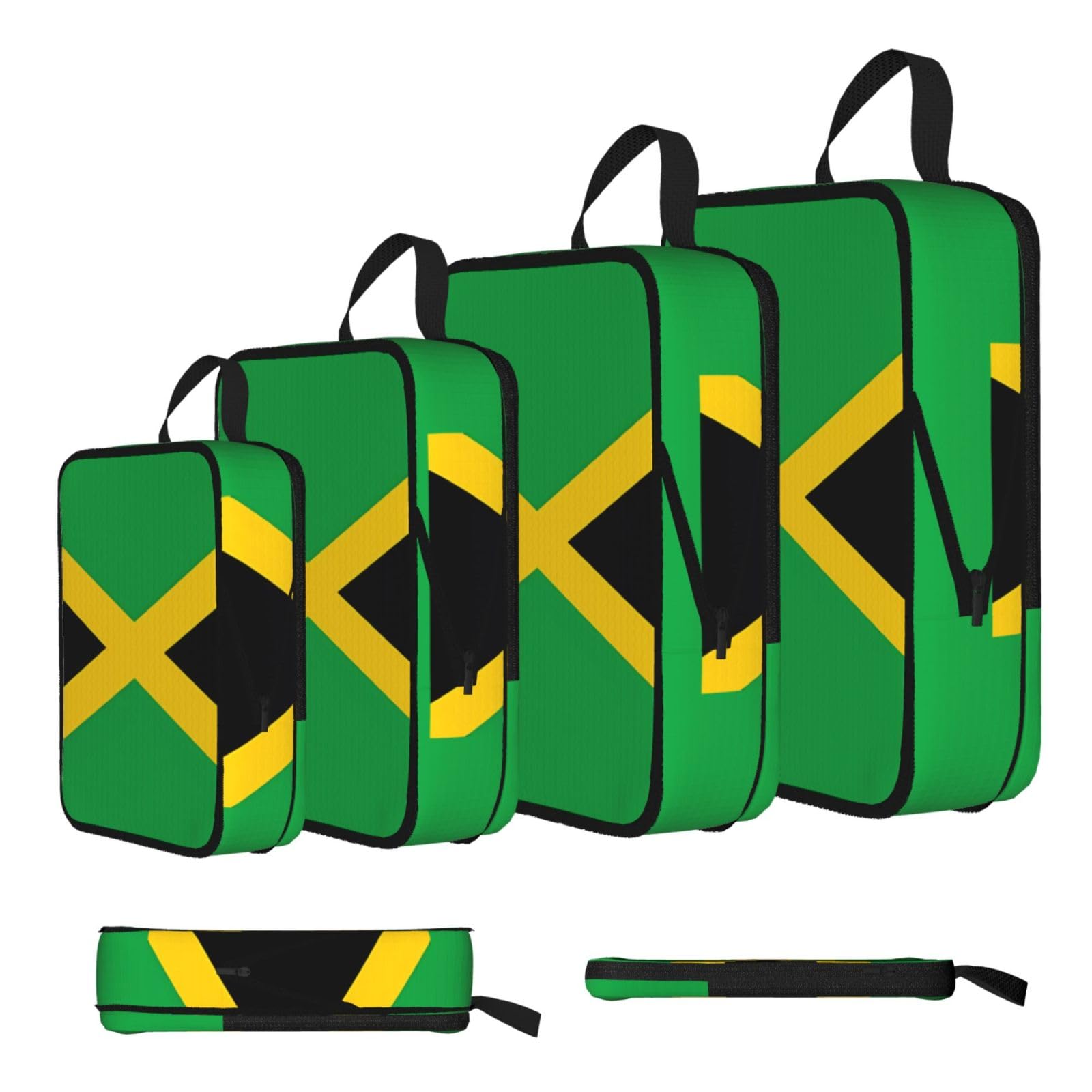 jamaica flag Compression Packing Cubes 4 Piece Set
