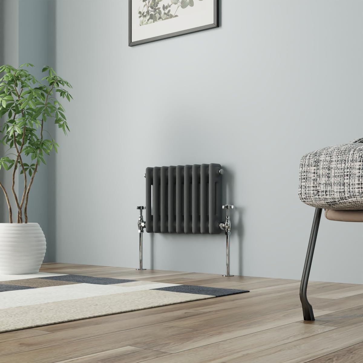 NRG Column Radiator Anthracite 300x425mm Double Traditional Cast Iron Style Heater Interior Designer Horizontal Bathroom Radiators — image 1