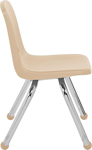 Miniatura 4 de Factory Direct Partners 10359-SD - Silla escolar apilable de 12 pulgadas, asiento apilable para estudiantes con patas de acero cromado y rodamientos