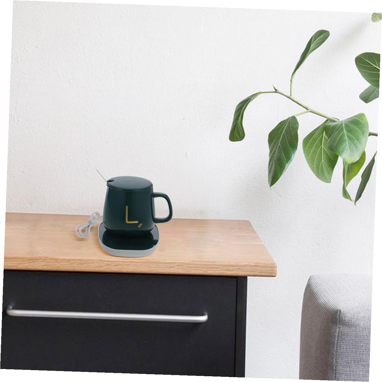 USB Thermostatic Cup Warmer Pad Electric Beverage Heating Plate with Gravity Sensor for Milk Tea Coffee Hot Drinks Portable USB Drink Heater for Home Office Use