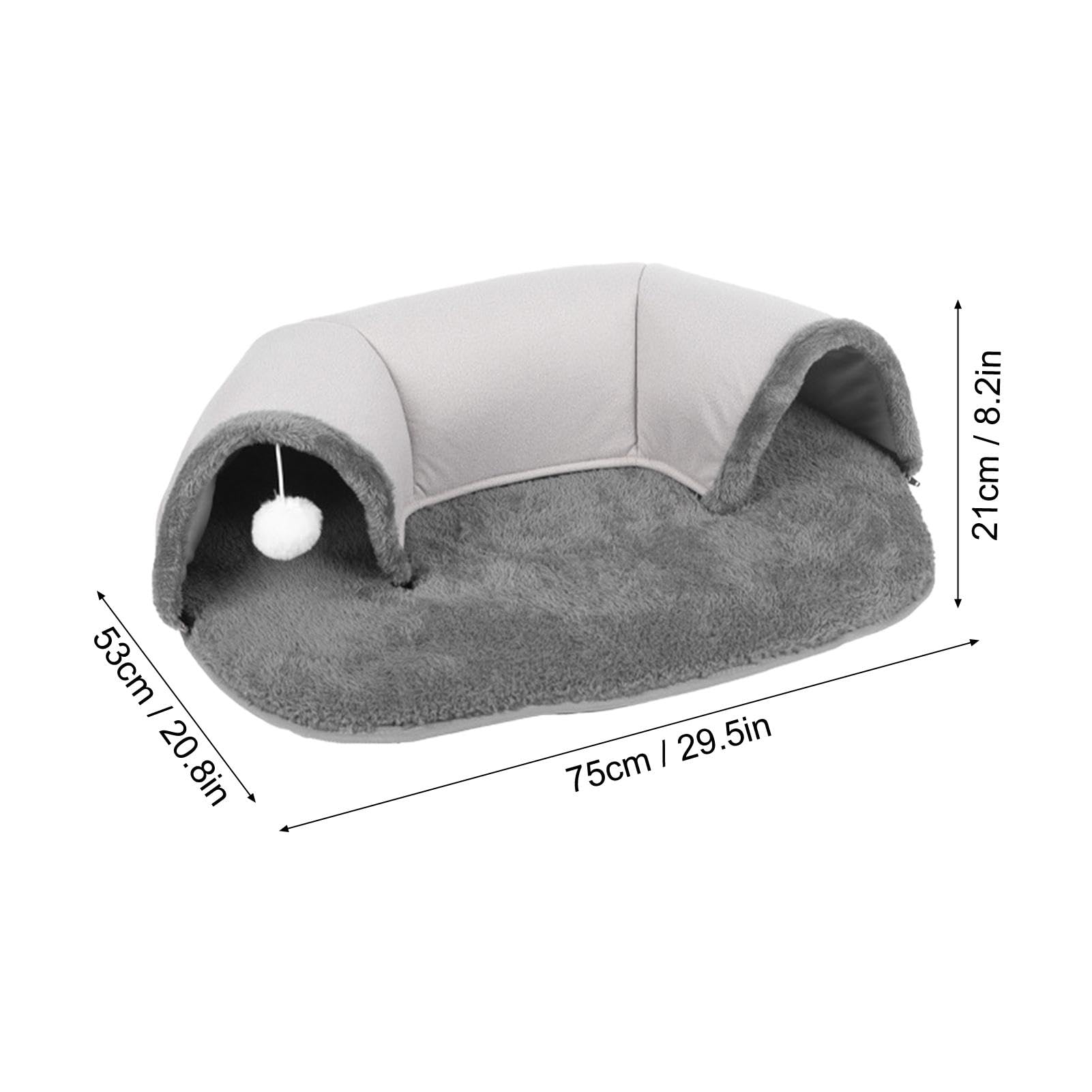 Paquete de túneles para gatos, cómodo de gatos, cabaña para mascotas | autocalentable | de juguete lavable para gatos, tapete interactivo para gatos, conejos, cachorros, 25.6 x 19.3 x 6.7