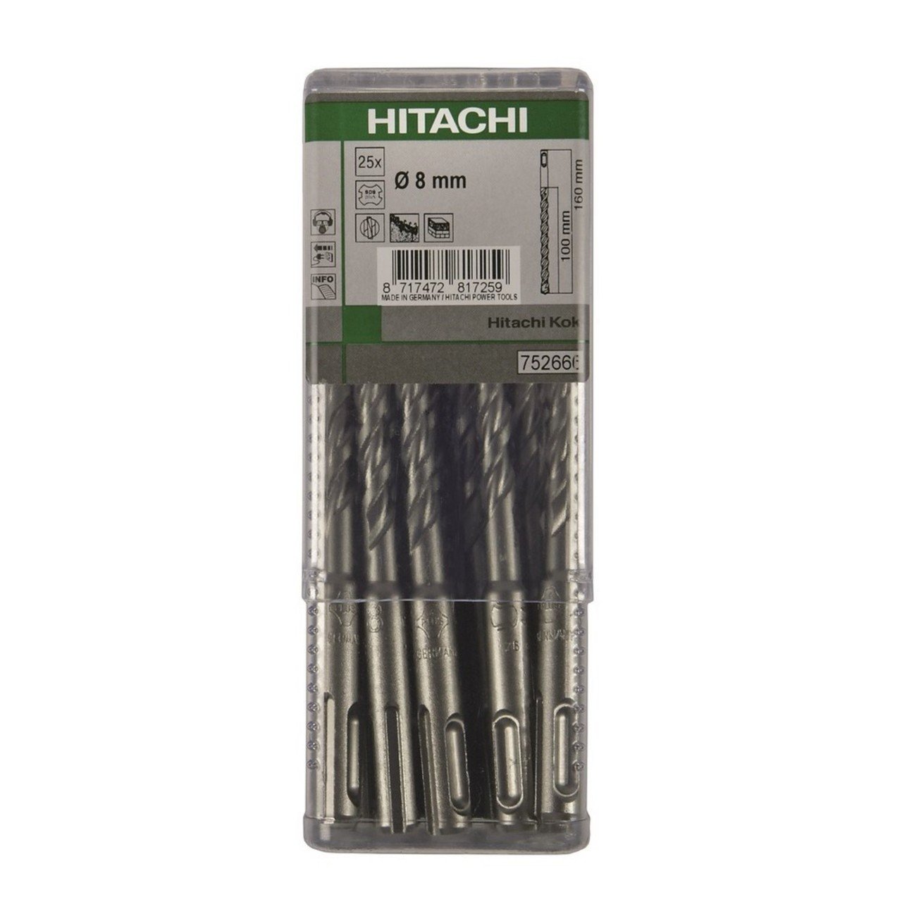 Hitachi tools - Juego brocas sdsplus 2 filos diámetro 8x260(25u)