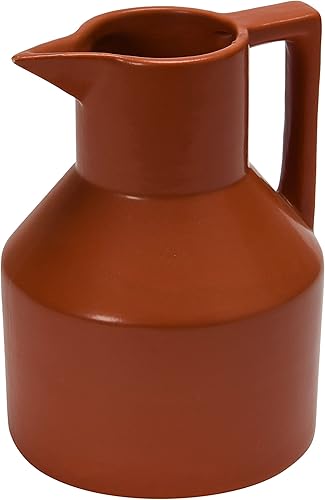 Bloomingville Jarra de riego decorativa de gres con asa, 5 pulgadas de largo x 5 pulgadas de ancho x 6 pulgadas de alto
