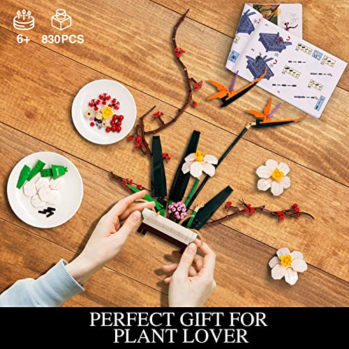 Sathibi Flowers Building Set For Adults, Artificial Bouquets Plant For Botanical Collection, Home Office Decor Display, Creative Toy Gift For Adults Kids (830 Pcs) #TOP4