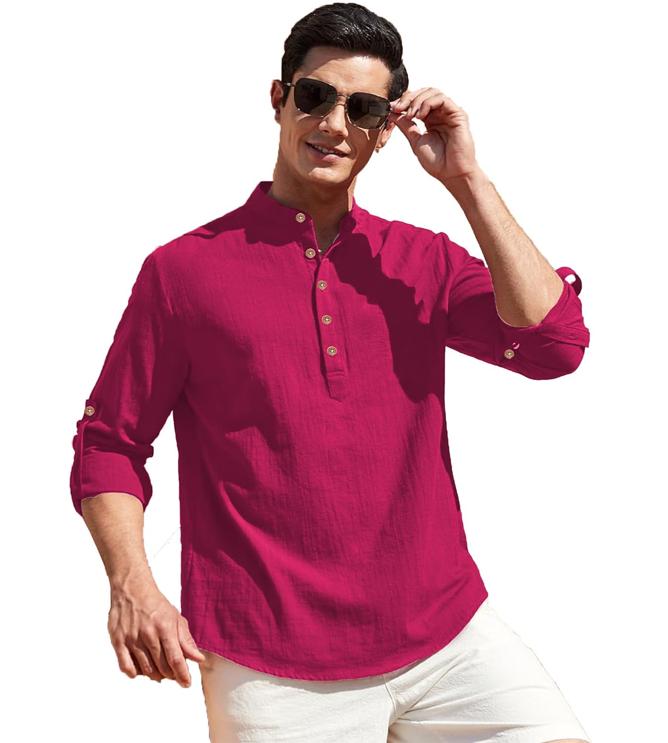 edinwolf Men Pure Cotton Slim Fit Full Sleeve Short Kurta | Super Soft Stylish Kurta for Any Occasions. (KBTNBTN31)-picture-31
