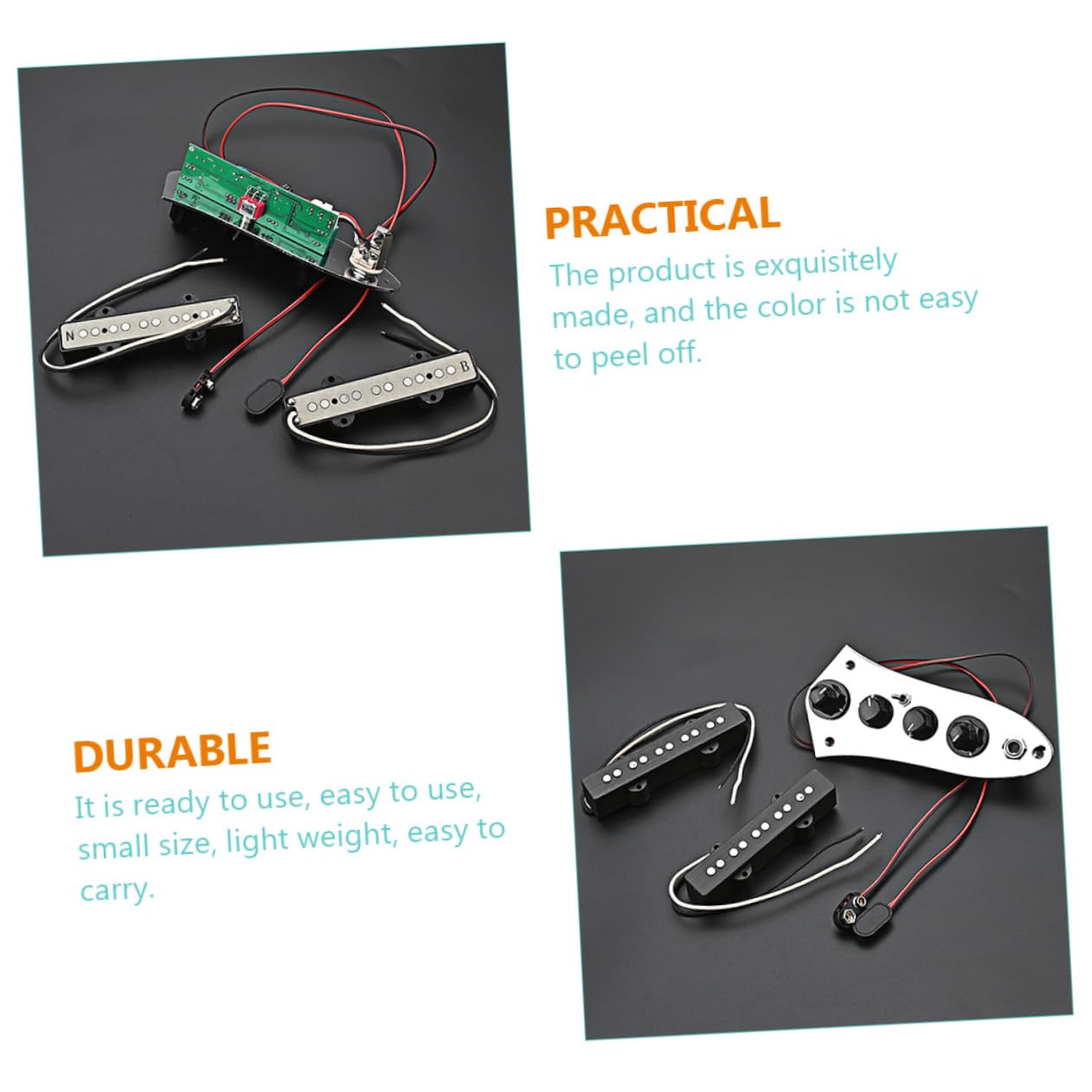 SUPVOX Set di Pickup per Basso Jb a 5 Corde, Ferro Argento, Leggero e Pratico per Amanti del Basso Elettrico