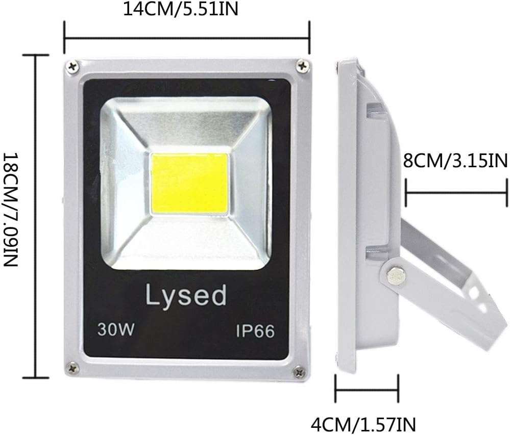 12 Volt Flood Light Bowfishing Lights 30W Low Voltage Flood Lights Outdoor IP66 Waterproof (White Light 2Pack)
