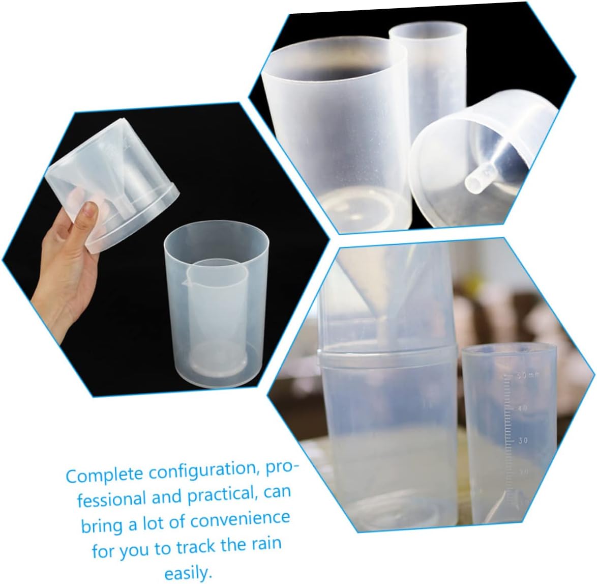 GANAZONO 4sets Rain Gauge Measurement Accurate Rainfall Gauge for Gardens Lawns and Backyards Numbers for Science Teaching and Outdoor Use